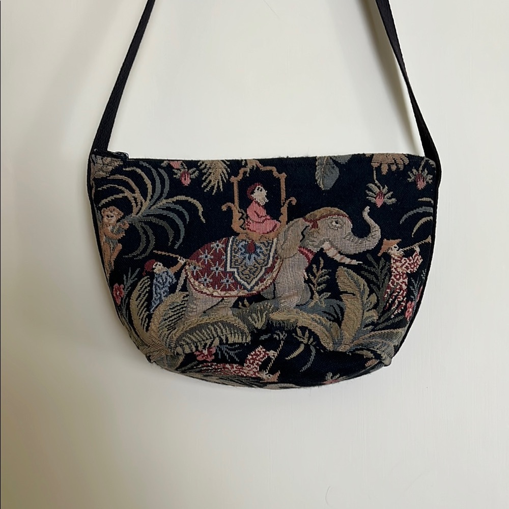 Black Doodle Bag with Intricate Pattern
